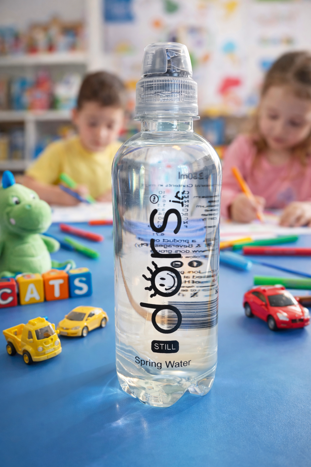 dors Jnr 33oml - Spring Water - With anti-swallow Flip Cap  (Case of12)