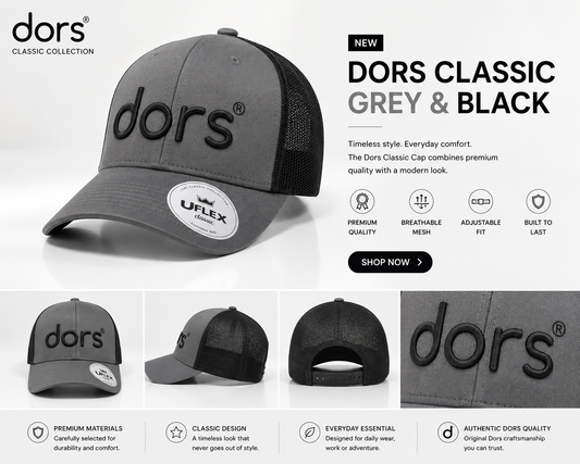 dors Classic Cap – Grey & Black