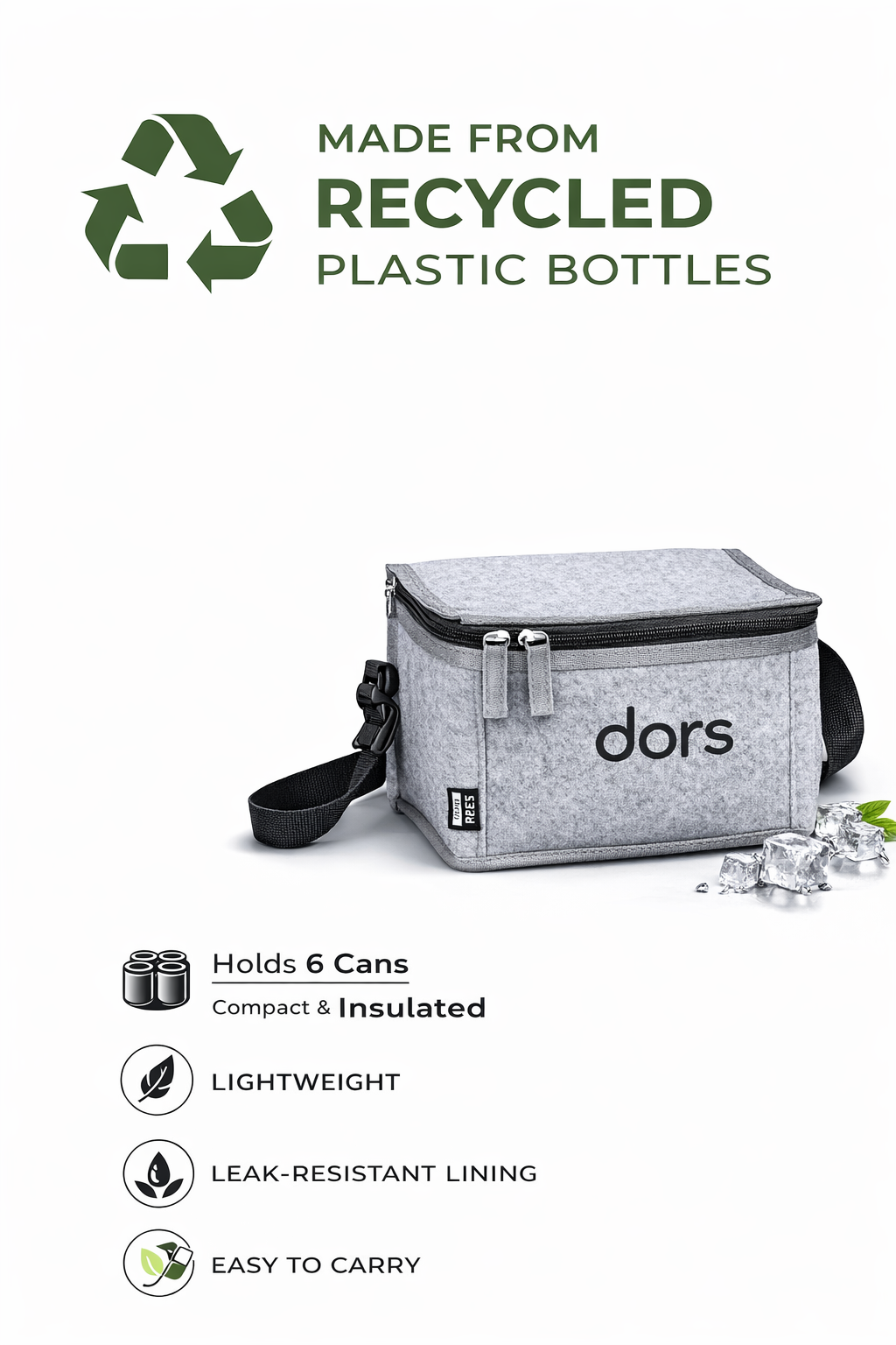 dors RPET Lunch & 6 can cooler - Made from Recycled Plastic Bottles