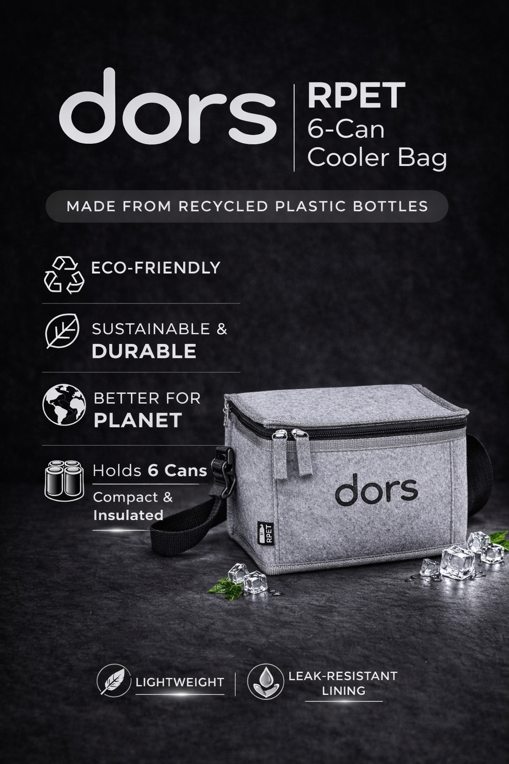 dors RPET Lunch & 6 can cooler - Made from Recycled Plastic Bottles
