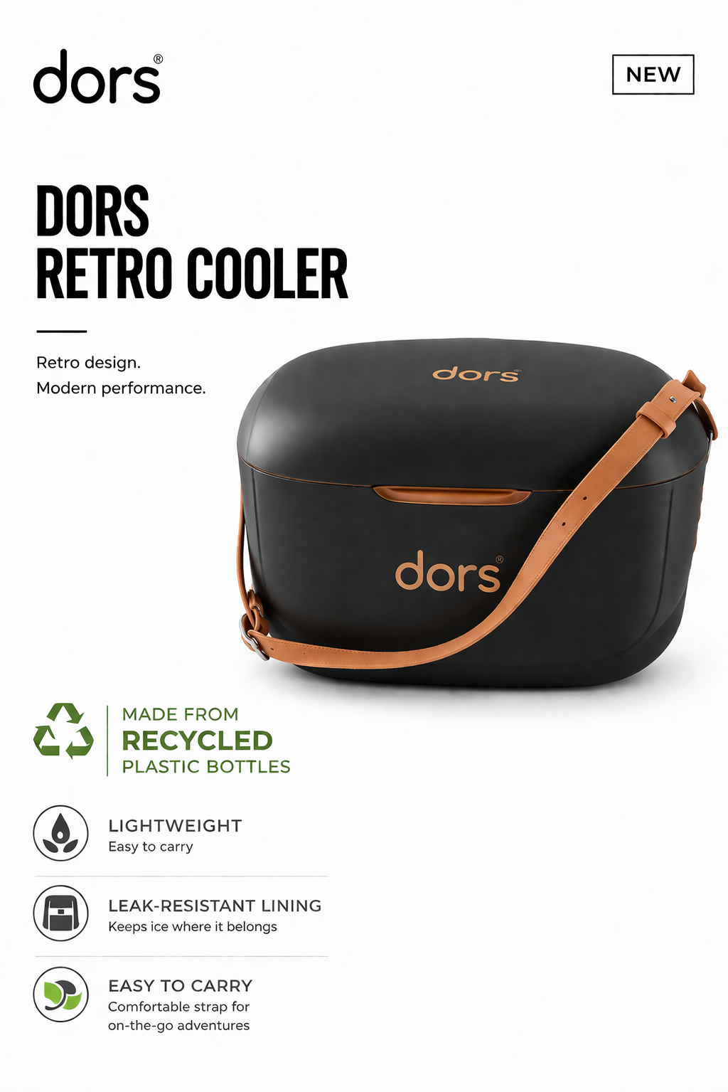 dors Retro Cooler Black
