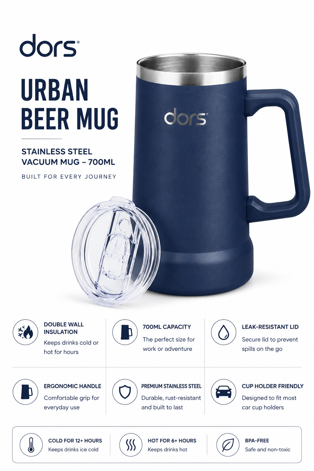 dors Urban Beer / coffee mug 700ml Navy