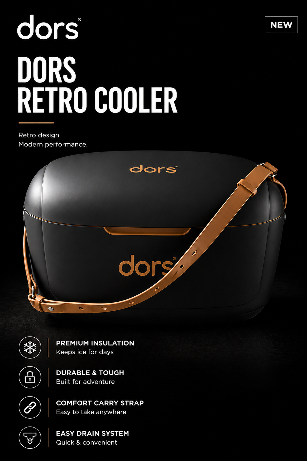 dors Retro Cooler Black